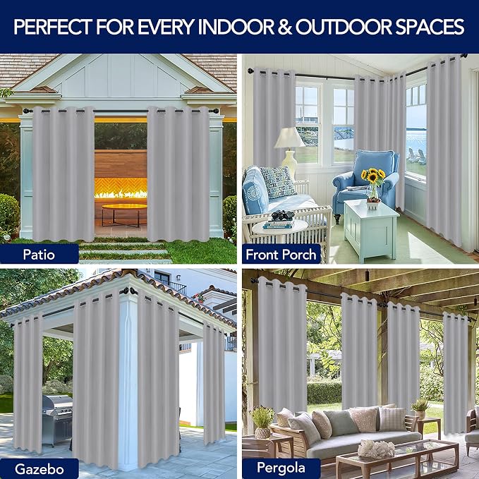 PureFit Outdoor Curtains for Patio Waterproof Weatherproof Outside Curtains | - Image 5