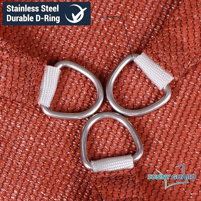SUNNY GUARD Custom Size 19'x24'x30.6' Triangle Terra Red UV Block Sunshade - Image 6