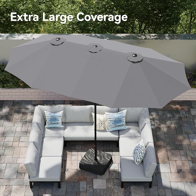 PHI VILLA 15ft Large Outdoor Patio Umbrella - Image 2