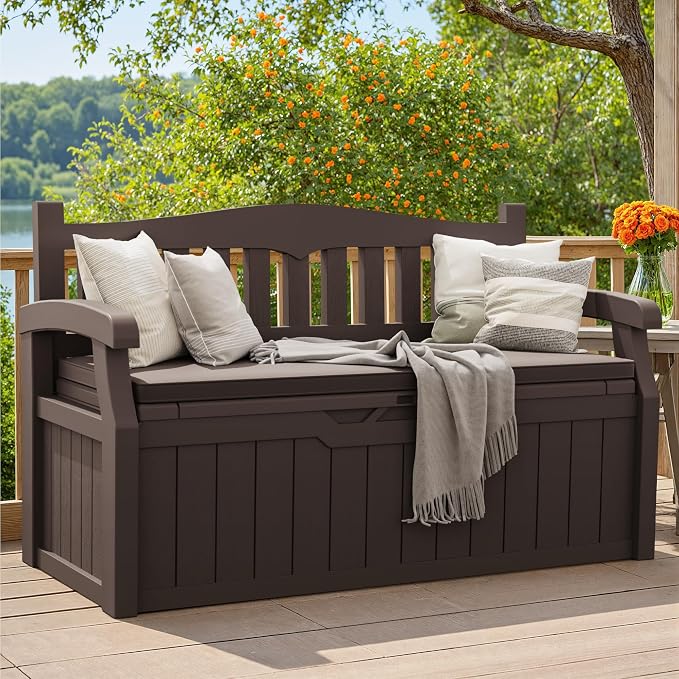 Greesum 80 Gallon Outdoor Storage Bench Deck Box - Image 2