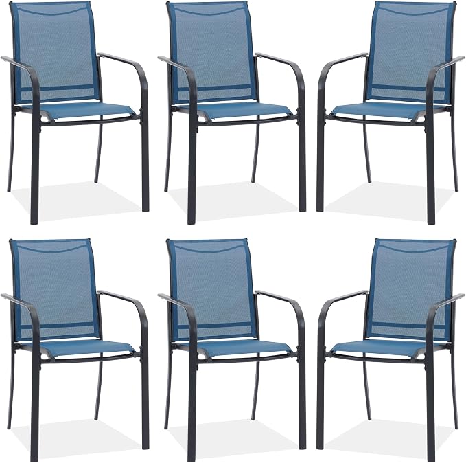 Outdoor Chairs Set of 6, Stackable Patio Dining Chairs by Offeroutdoorsolutions
