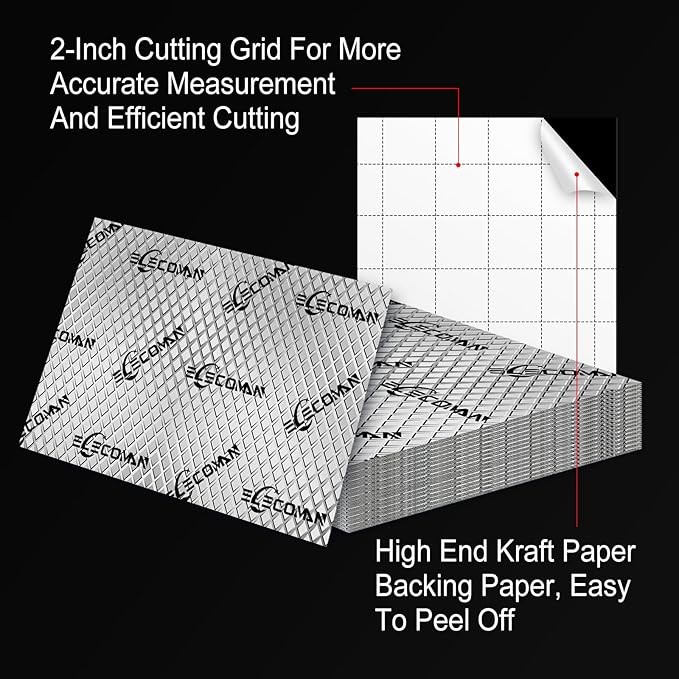 Car Sound Deadening Mat-80 mil 10 sqft Sound Deading Material - Butyl Automotive Sound Deadener, Audio Noise Insulation and Vibration Dampening
