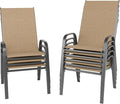 Patio Chairs Set of 8, Stackable Outdoor Dining Chairs Set by Betterhood