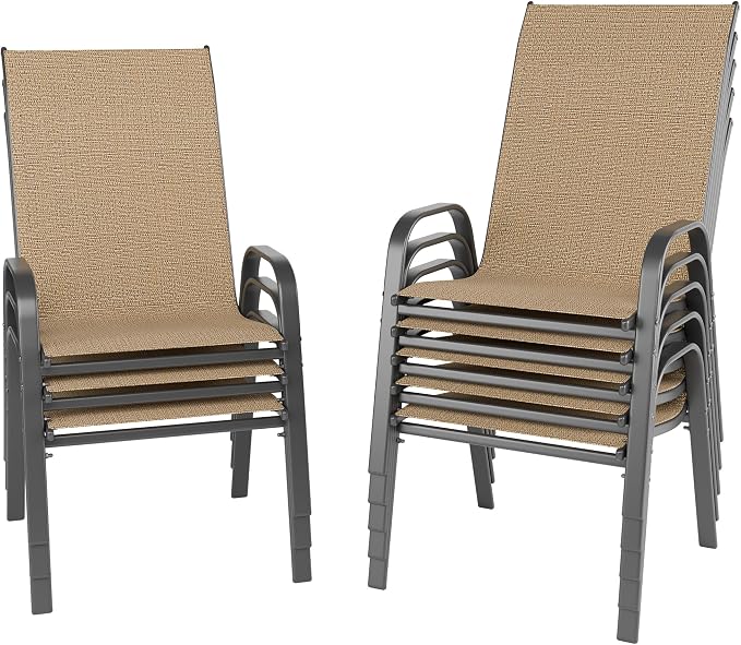 Patio Chairs Set of 8, Stackable Outdoor Dining Chairs Set by Betterhood