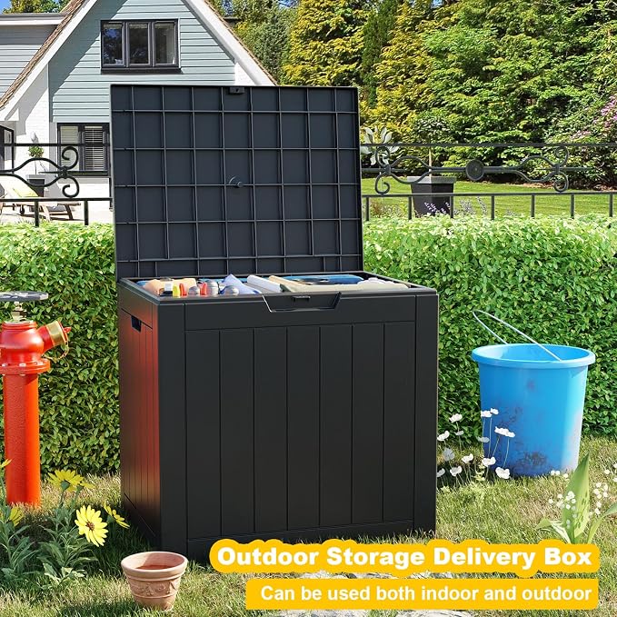 33 Gal Waterproof Outdoor Storage Box UV Resistant Deck Box | Resin storage bin - Image 6