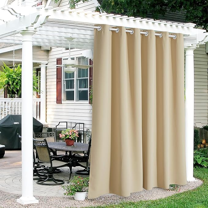 RYB HOME Outdoor Curtains for Patio Waterproof Privacy Thermal Insulated | by RYBHOME