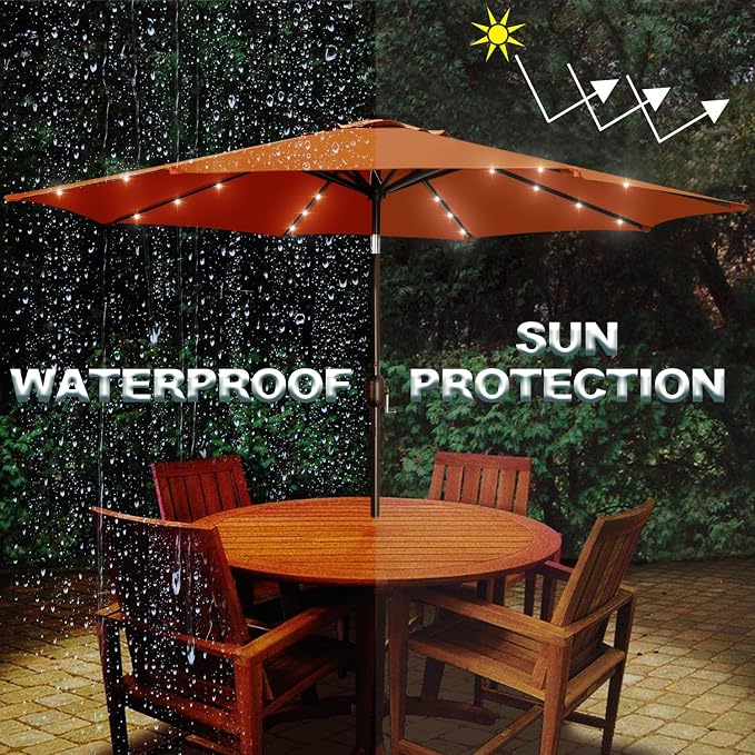 9 ft Solar Umbrella with 32 LED Lights - Image 5