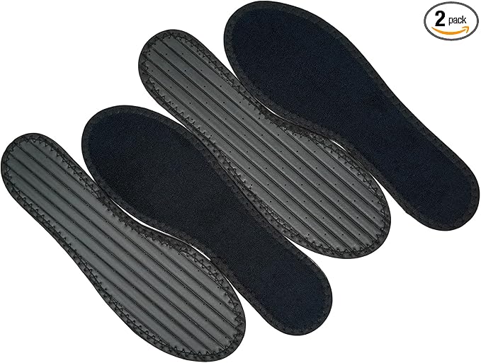 Happystep Cotton Terry Cloth Insoles, Barefoot Shoe Inserts, Sweat Absorption, Odor Control, Moisture-Wicking, Washable and Reusable, Zero Drop Shoe Insoles, 2 Pairs of Black (Women Size 7)