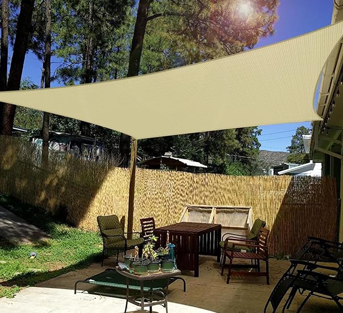 Windscreen4less 12' x 14' Sun Shade Sail Rectangle Outdoor Canopy Cover UV Block - Image 6