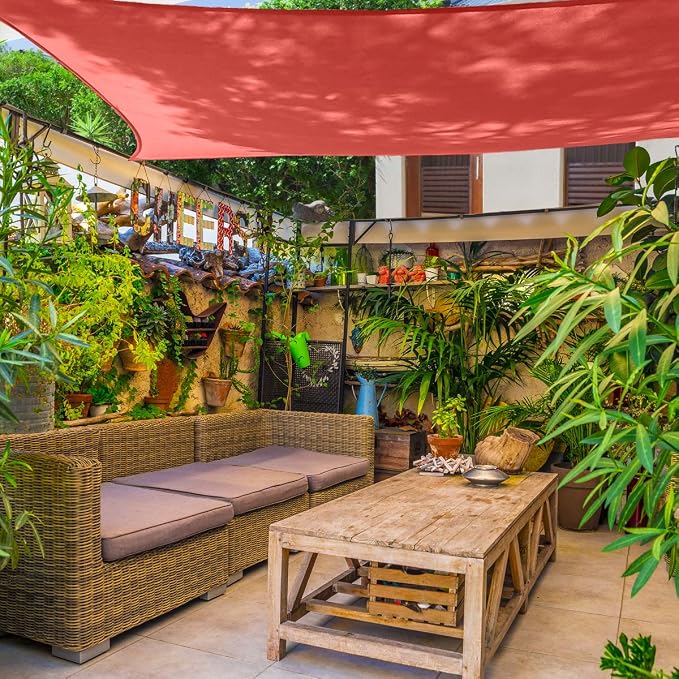 AsterOutdoor Sun Shade Sail Rectangle 12' x 16' UV Block Canopy - Image 9