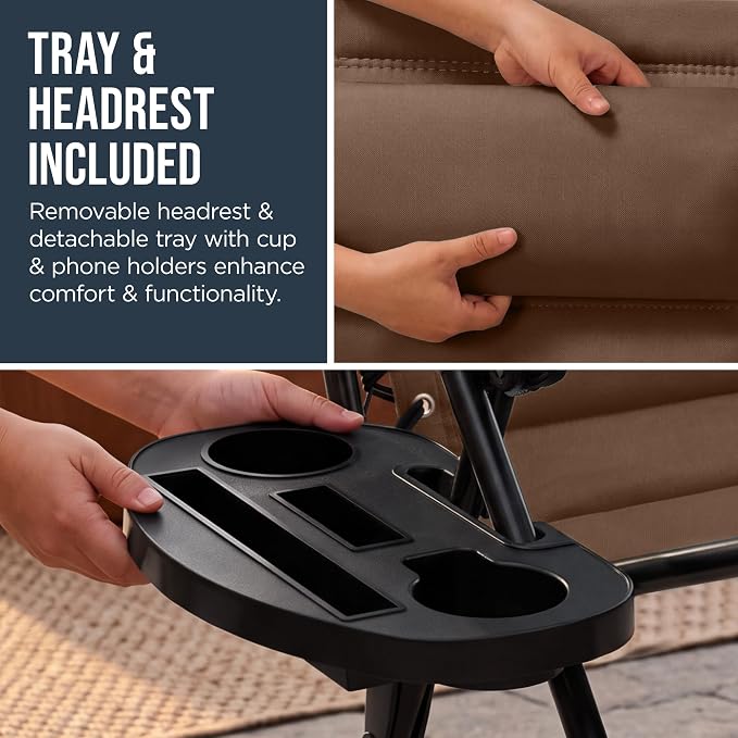 Best Choice Products Oversized Padded Zero Gravity Chair w/Canopy Headrest Cup - Image 9