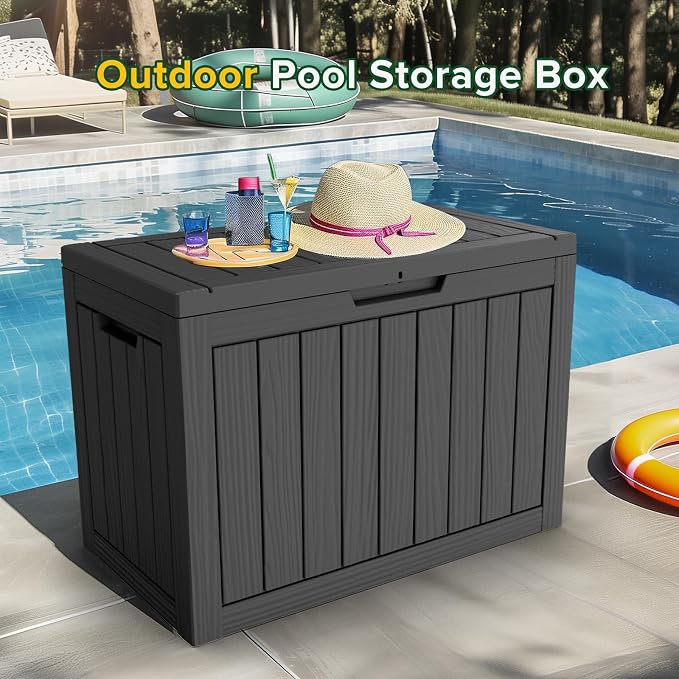 Outdoor Storage Box, 50 Gallon Waterproof Deck Box, Snap-Together Storage Bin - Image 2