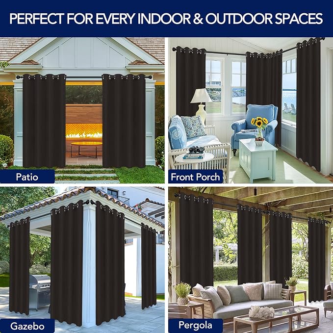 PureFit Outdoor Curtains for Patio Waterproof Weatherproof Outside Curtains | - Image 5