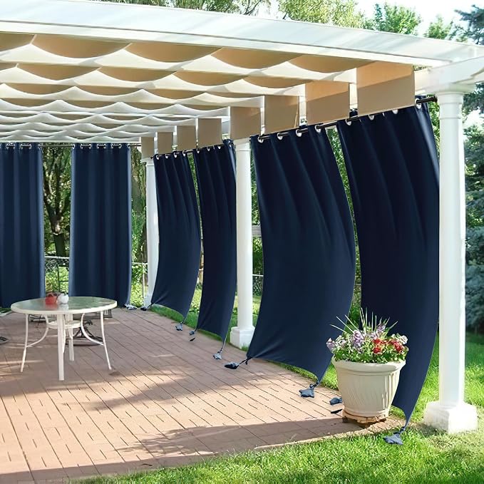 RYB HOME Outdoor Curtains for Patio Waterproof, Windproof - Image 3
