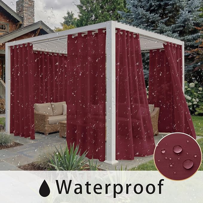 BONZER Waterproof Indoor/Outdoor Sheer Curtains - Image 3