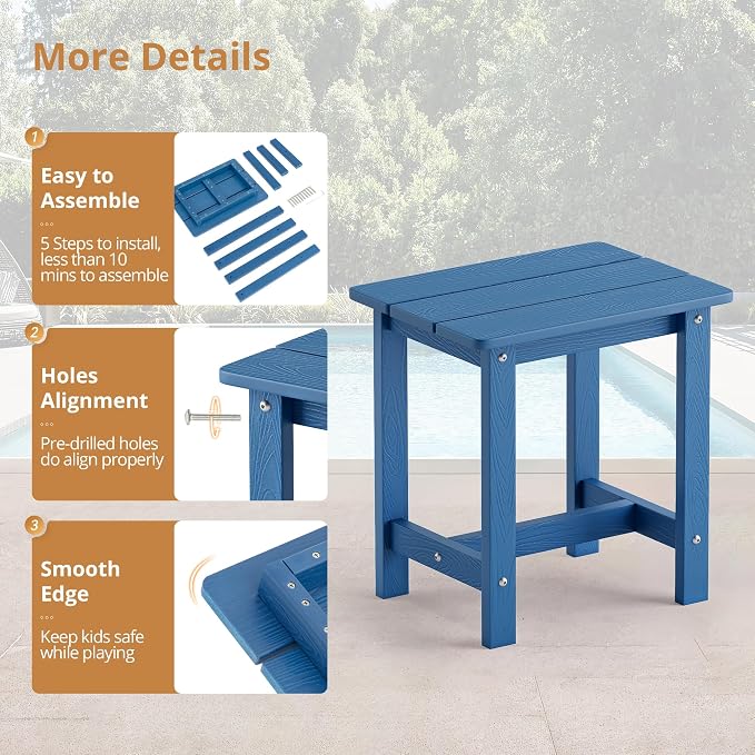 LUE BONA Outdoor Rocking Chairs Set, HDPS Poly Porch Rockers - Image 7