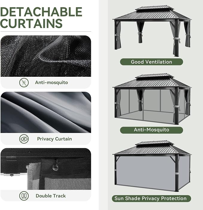 Aoxun Gazebo 16x12 Hardtop Gazebo - Image 7