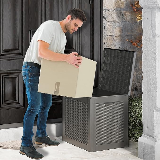 30 Gallon Outdoor Storage Box, Resin Deck Boxes Indoor and outdoor, Waterproof - Image 5