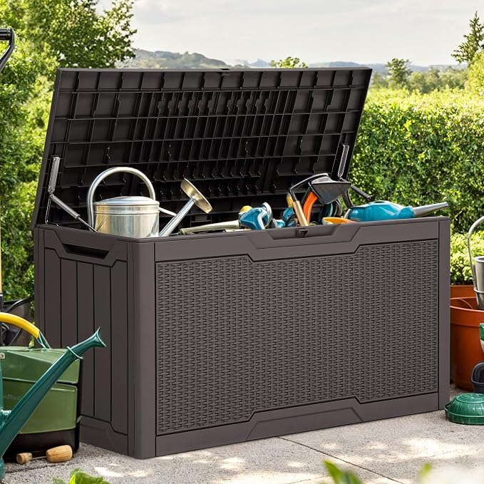 YITAHOME 80 Gallon Outdoor Storage Box | Large Water Resistant Resin Deck Box - Image 6