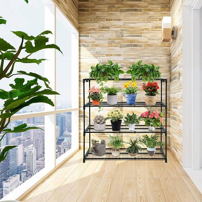EAGLE PEAK Greenhouse Shelving Staging Double 4 Tier, Outdoor/Indoor Plant - Image 8