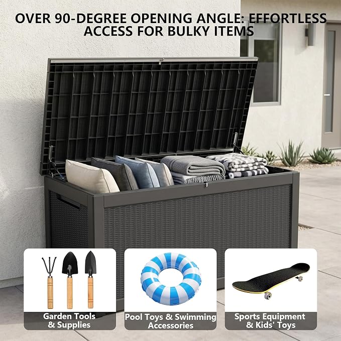 Outdoor Storage Box, 320 Gallon Waterproof Deck Box, Dual Gas-Spring Ultimate - Image 7