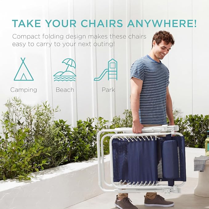 Best Choice Products Set of 2 Adjustable Steel Mesh Zero Gravity Lounge Chair - Image 5