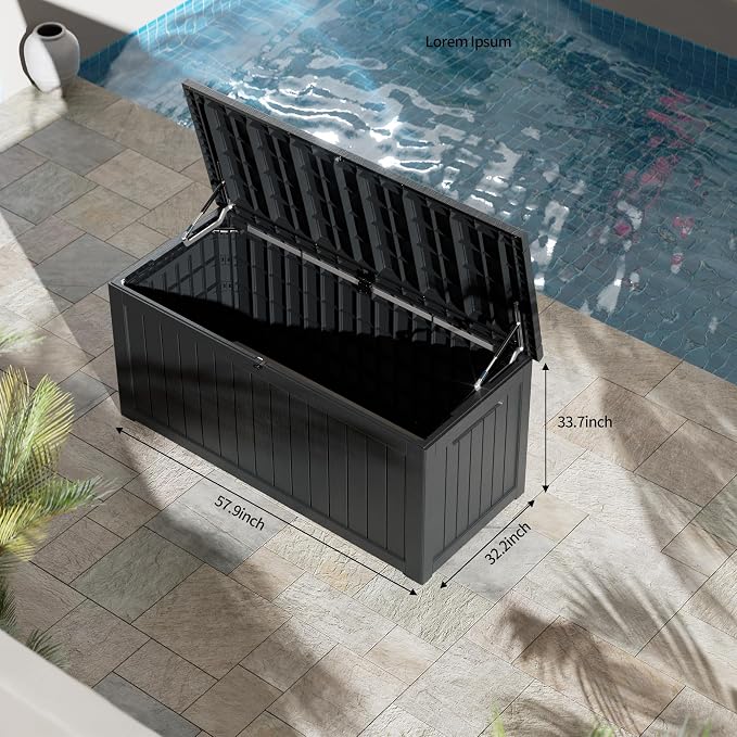 Outdoor Storage Box, 270 Gallon Waterproof Deck Box, Super-Sized Gas-Spring - Image 3
