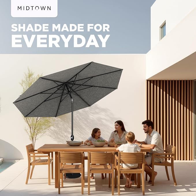 Midtown Umbrellas 10-Year-No-Fade - 8 Ft - UV Proof Greige Polyester Fabric - - Image 7