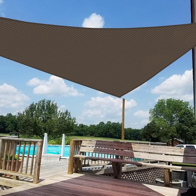 Windscreen4less 16' x 16' x 16' Sun Shade Sail Triangle Outdoor Canopy Cover UV - Image 6