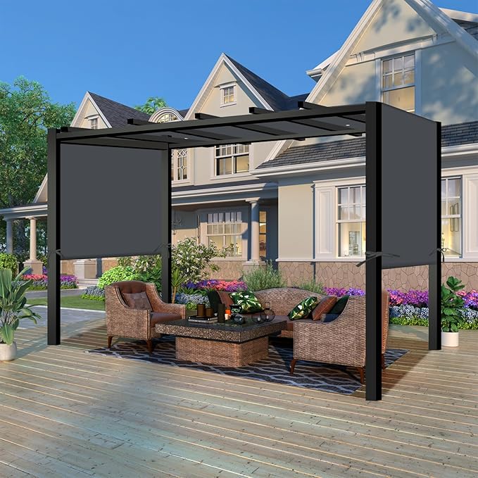 17' x 6.8' Waterproof Pergola Canopy Replacement Cover, Dark Gray | Waterproof - Image 2