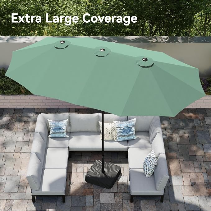 PHI VILLA 15ft Large Outdoor Patio Umbrella - Image 2