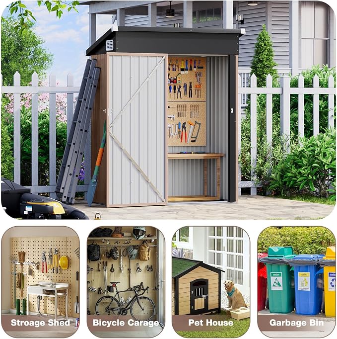 Aoxun 4.9x2.9 FT Outdoor Storage Shed - Image 7