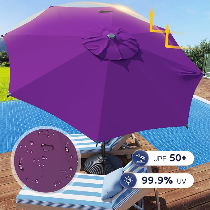 Abba Patio 9FT Lyon Outdoor Patio Umbrella Outdoor Table Umbrella - Image 5