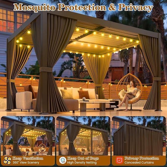 10 x 12 FT Louvered Pergola - Image 6