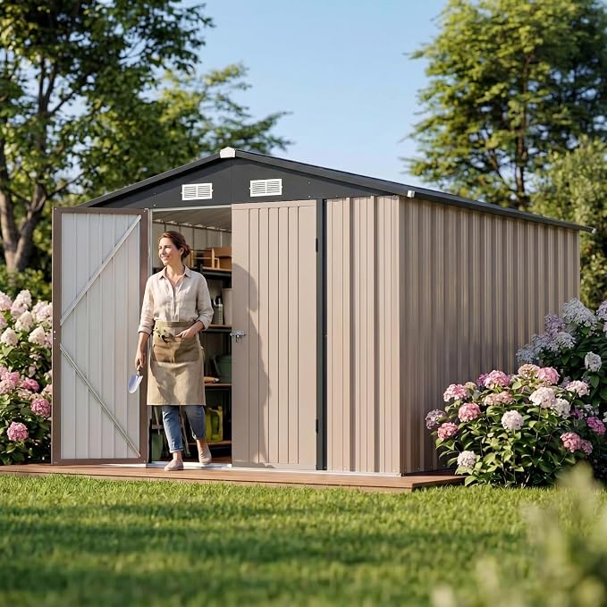 Devoko 8x12 FT Outdoor Storage Shed, Metal Tool Shed - Image 6