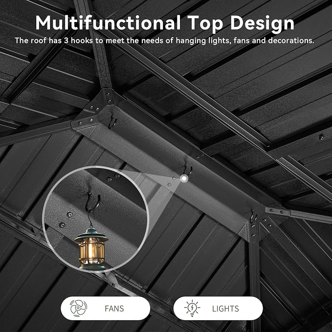 Aoxun Gazebo 10x14 Hardtop Gazebo - Image 7