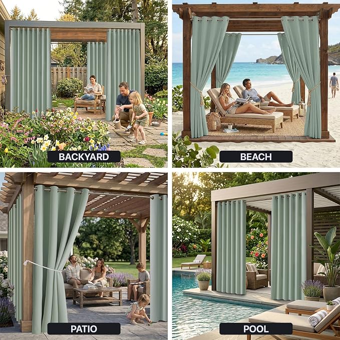 Outdoor Indoor Curtains W52 x L108 - Image 9