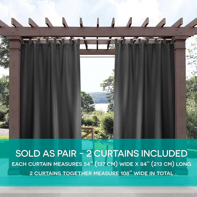 Exclusive Home Cabana Solid Indoor/Outdoor Light Filtering Hook-and-Loop Tab - Image 6