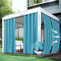 Windproof Outdoor Curtains for Patio Waterproof 4 Pcs 54x95 In Teal | Grommet by HolidayIdeas