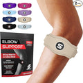 Sleeve Stars Tennis Elbow Brace for Women - Adjustable Tennis Elbow Strap, Golfers Elbow Brace for Men, Counterforce Brace for Tendonitis Relief, Fits 9"-23" (Pair/Beige)