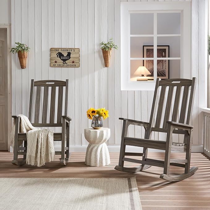 Oversized Outdoor Rocking Chair, HDPE Porch Rocker | High Back Rocking Chairs - Image 6