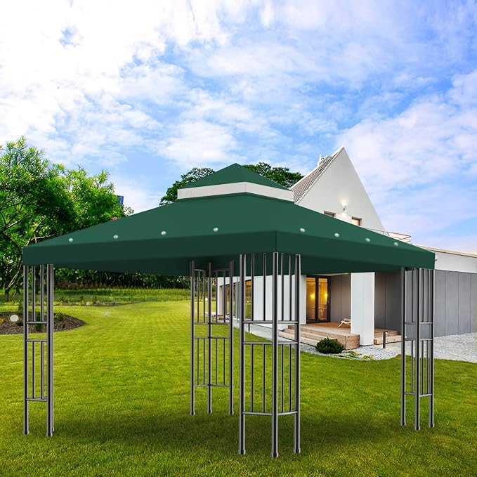 Sumfaller 10x10 FT Gazebo Replacement Canopy Top Cover | Double Tiered Canopy - Image 5