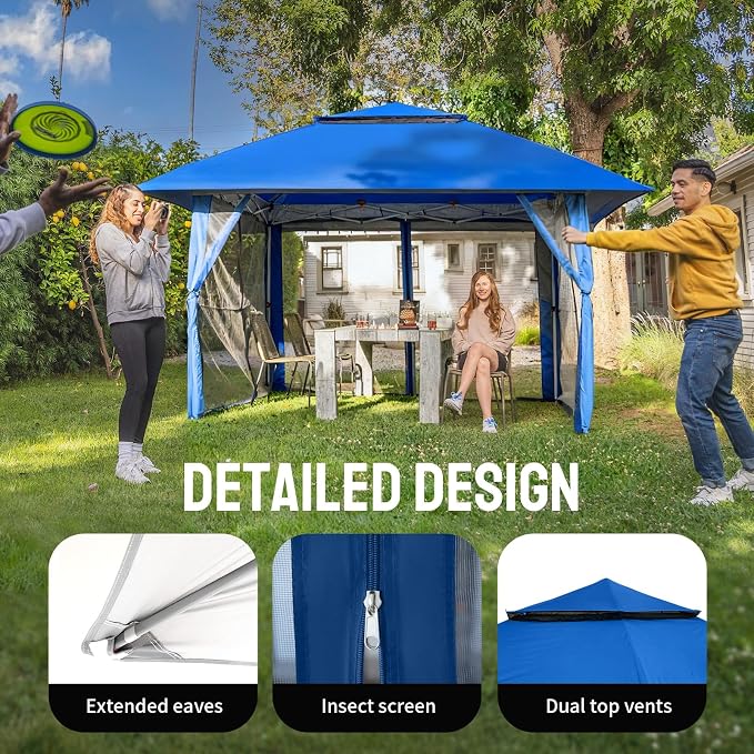 CROWN SHADES 13x13 Pop Up Gazebo, Outdoor Canopy Tent, Outdoor Gazebo - Image 3
