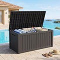 Outdoor Storage Box, 150 Gallon Waterproof Deck Box, Piston-Assisted Resin Trunk by GraceYourYard