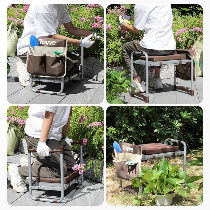 Tovve Foldable Garden Kneeler and Seat, Heavy Duty Garden Stool - Image 8