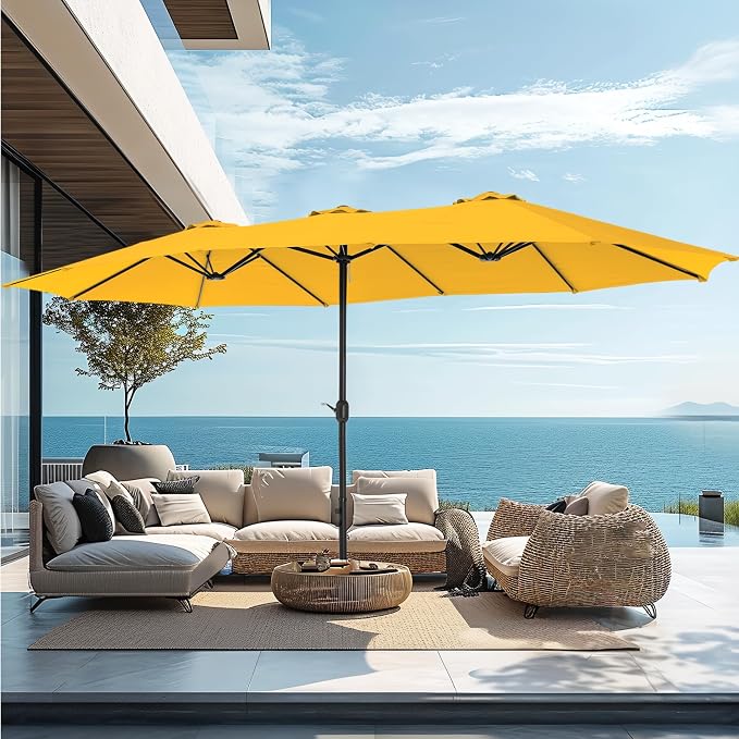 PHI VILLA 15ft Large Outdoor Patio Umbrella by PHIVILLA