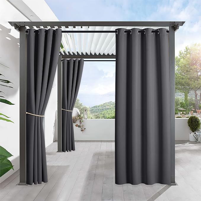 RYB HOME Outdoor Curtains for Patio Waterproof Privacy Thermal Insulated | by RYBHOME