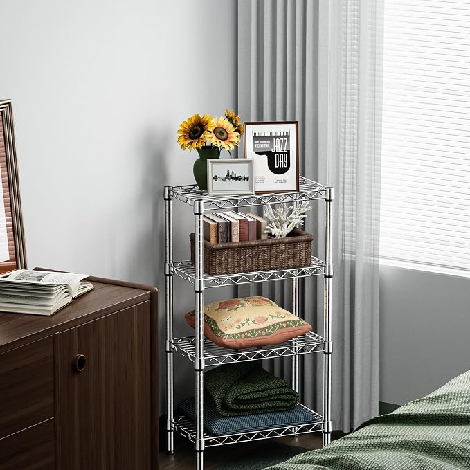M MZG 1000 lbs 4 Tier Shelf Metal Storage Shelves Wire Rack Closet Organizers - Image 5