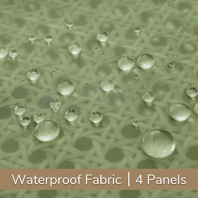 Outdoor Sheer Curtains for Patio Waterproof, 4 Panels Rod Pocket Indoor/Outdoor - Image 5