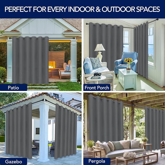 PureFit Outdoor Curtains for Patio Waterproof Weatherproof Outside Curtains | - Image 5